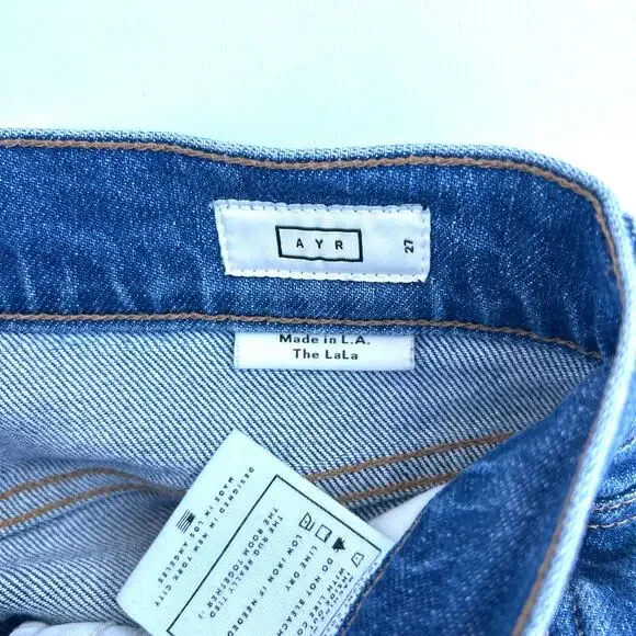 AYR The Lala Jeans Light Medium Wash High Five Straight Leg Pants 27